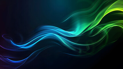 black blue green wave gradient bright light and glow texture background. Generative AI.