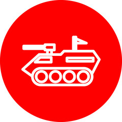 APC Line White Circle Red Icon Design