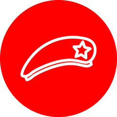 Barret Line White Circle Red Icon Design