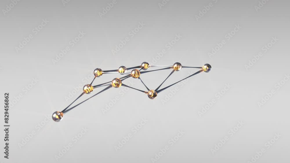 Poster molecular structure. scientific research in chemistry. 3d render seamless loop animation