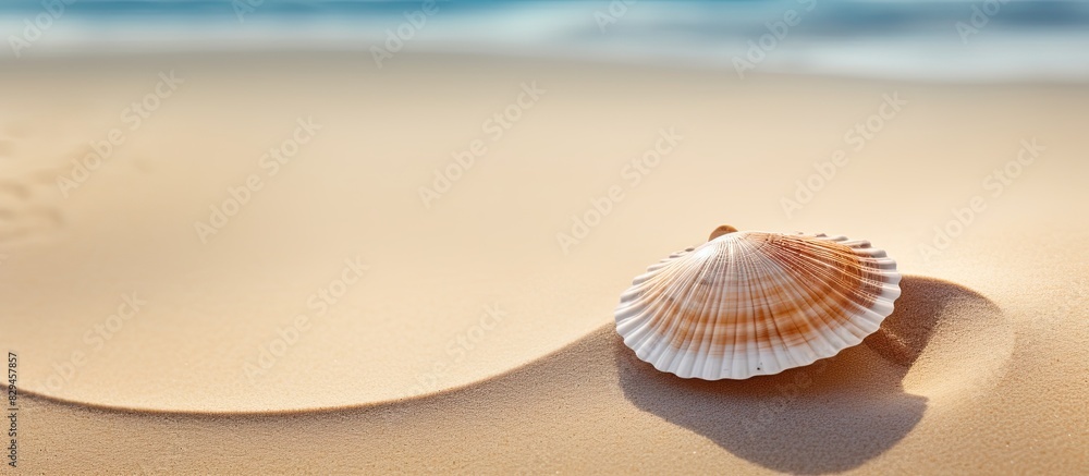 Poster Background sand with shell. copy space available