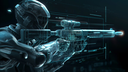 modern automatic riffle, futuristic weapon technology 