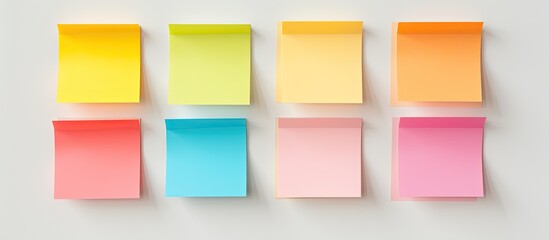 color blank sticky notes in box isolated on white background clipping path. copy space available