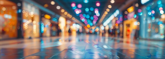 Shopping mall background. Shopping center. Blurred background