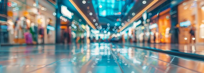 Shopping mall background. Shopping center. Blurred background