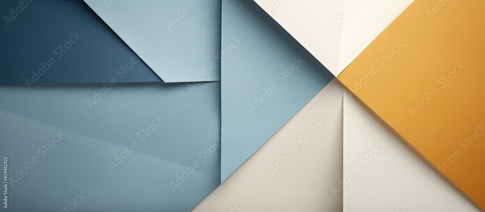 Fototapete texture of craft white yellow and blue shade color paper background macro structure of vintage abstr