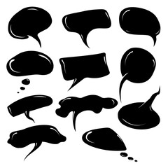 Black speech bubble collection. Set of speech bubble. Speech bubble comic
