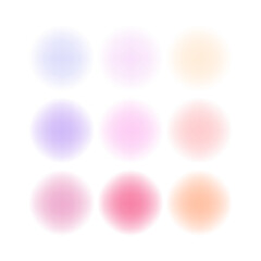 Vector colorful watercolor circle set. Blur abstract background, pattern, texture. For design, pastel colors. Smear watercolour splash stain. Colorful liquid abstract spots