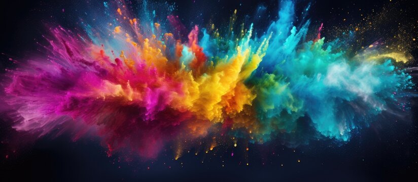 abstract powder splatted background Freeze motion of color powder exploding throwing color powder multicolor glitter texture. copy space available