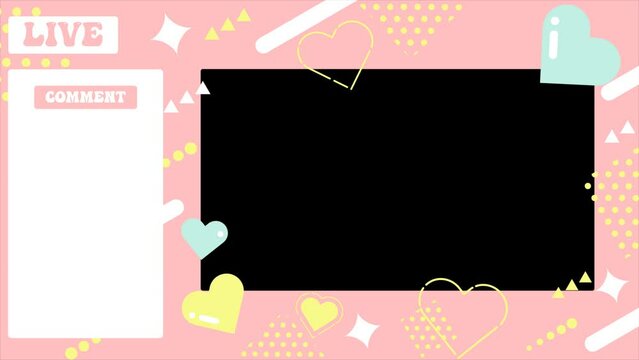 動画配信用の背景動画01　ハート柄