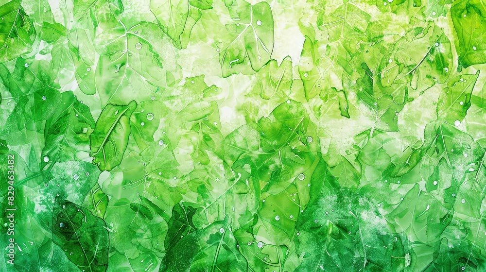 Poster abstract background with dark green leaf pattern