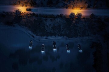 An aerial view of a smart city with eco-friendly transportation options such as electric cars and bike lanes. Beautiful simple AI generated image in 4K, unique.