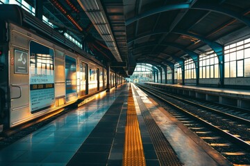 Fototapeta premium An aerial view of a smart city with eco-friendly transportation options such as electric cars and bike lanes. Beautiful simple AI generated image in 4K, unique.