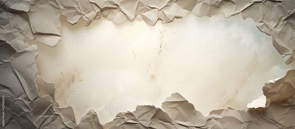 Poster a torn section of paper with enough space for copying an image