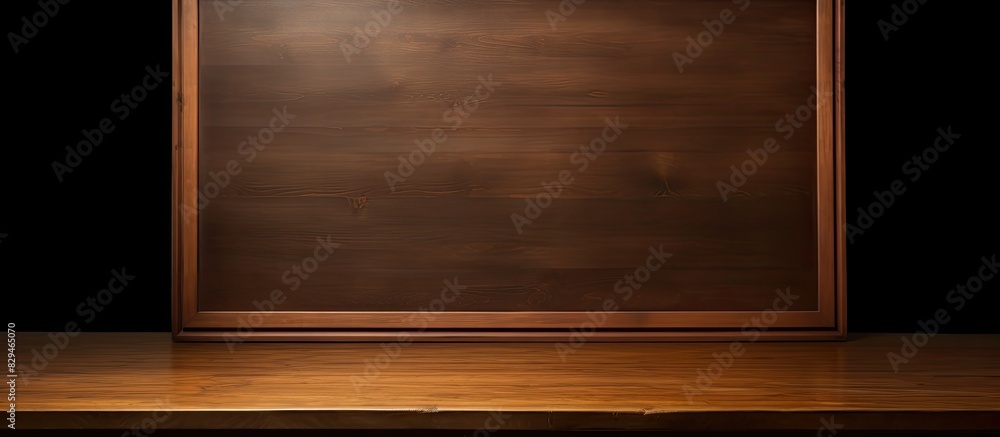 Poster a table displaying a photo frame with empty space for an image. copyspace image