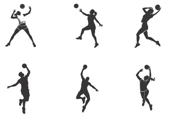 Silhouette of people playing volleyball