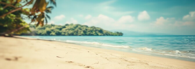 Summer beach. Beautiful blurred background