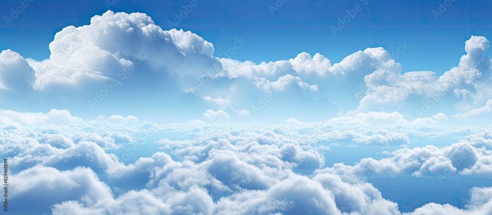 Poster a clear sky with a close up view of clouds is shown in the copy space image