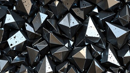 bunch of 3D geometric shapes that look like they're made of metal.