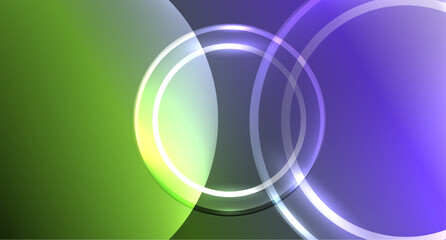 Neon glass circle copyspace for your text or product presentation geometric background. Vector illustration For Wallpaper, Banner, Background, Card, Book Illustration, landing page