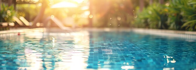 Swimming pool background. Blurred background