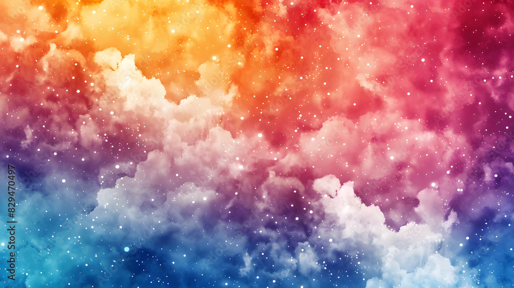 Poster bright color clouds background. generative ai.