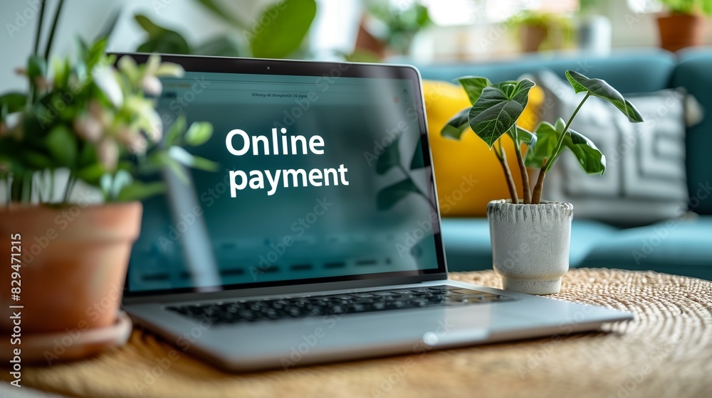 Poster a secure online payment concept featuring a digital lock icon and a credit card, symbolizing safe an