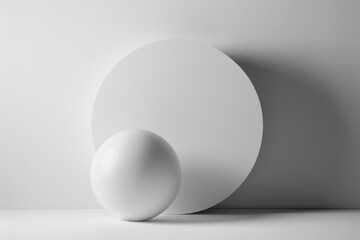 A simple, clean white background with a single, modern element like a perfectly round shadow 