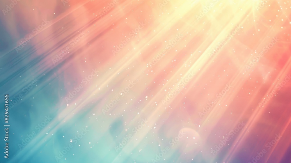 Poster a clean, abstract background with warm light rays softly illuminating a pastel gradient, creating a 