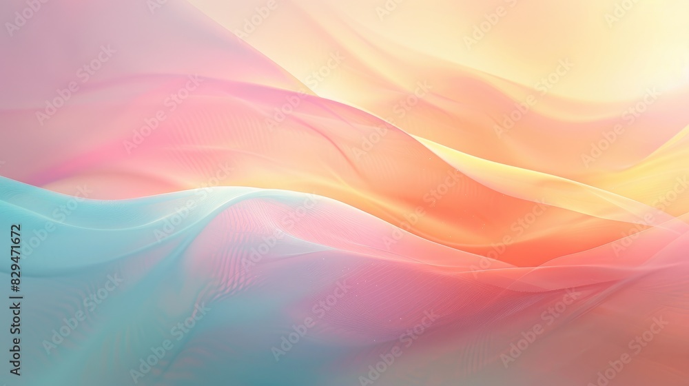Poster a clean, abstract background with warm light rays softly illuminating a pastel gradient, creating a 
