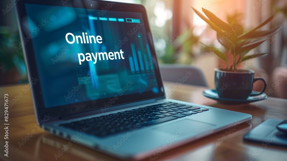 Poster a secure online payment concept featuring a digital lock icon and a credit card, symbolizing safe an