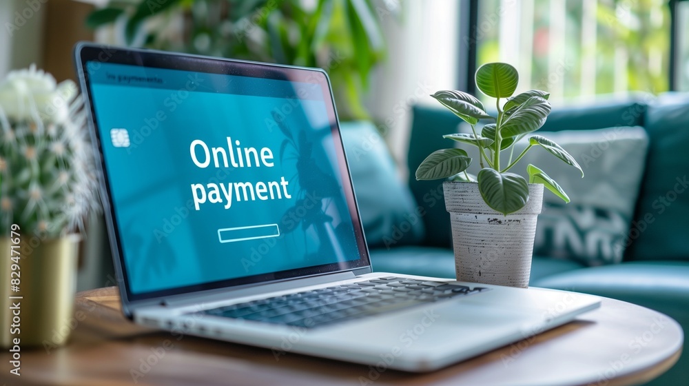 Poster a secure online payment concept featuring a digital lock icon and a credit card, symbolizing safe an
