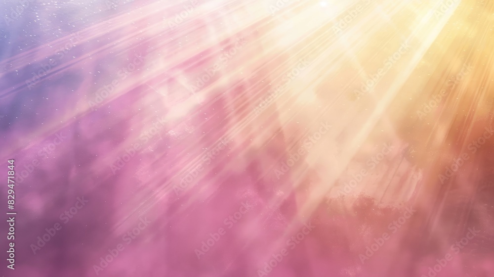 Poster a clean, abstract background with warm light rays softly illuminating a pastel gradient, creating a 