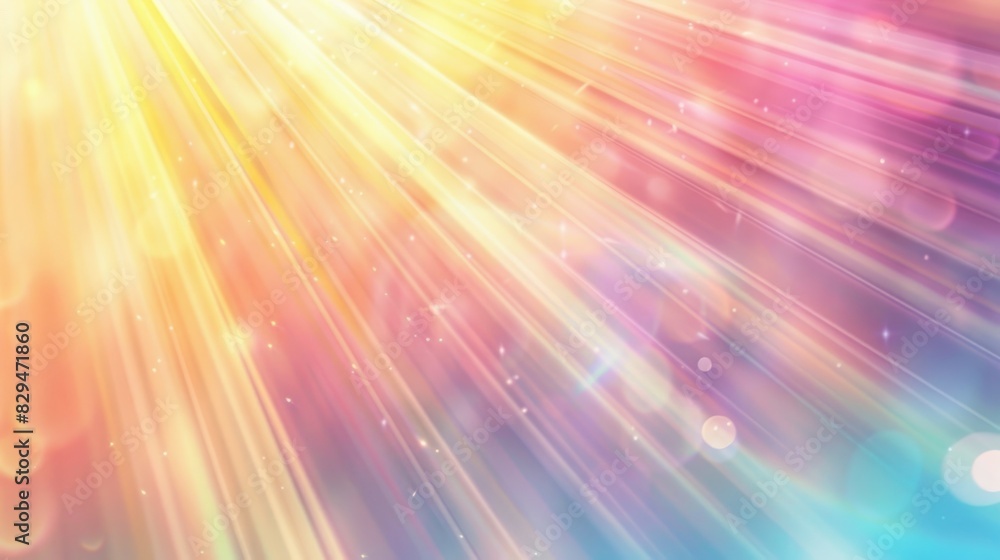 Poster a clean, abstract background with warm light rays softly illuminating a pastel gradient, creating a 