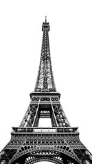 Paris Eiffel tower on a white background wallpaper  