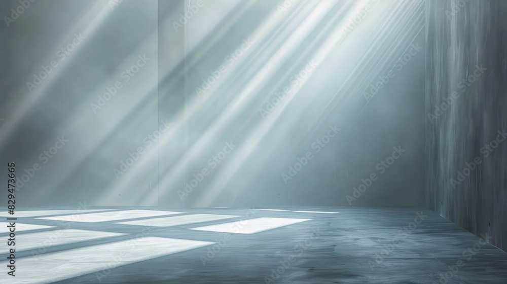 Poster a minimalist abstract background with subtle light beams creating a serene and tranquil atmosphere,