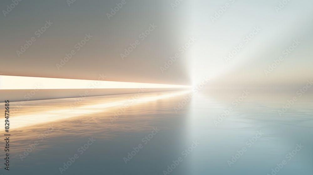 Poster a minimalist abstract background with subtle light beams creating a serene and tranquil atmosphere,