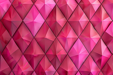 Dynamic geometric diamonds in hot pink, adding energy and playfulness.