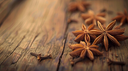 Star anise with seeds on an isolated background