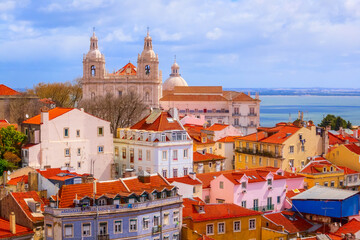 Lisbon, Portugal view with Estrela Basilica