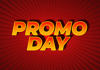 Promo day. Text effect in 3D style with good colors