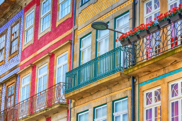 Porto, Portugal old town colorful houses
