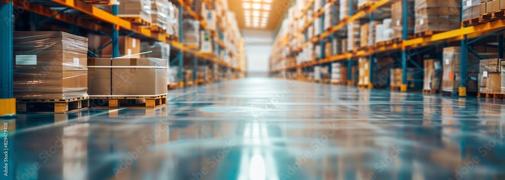 Wall mural warehouse background. blurred background