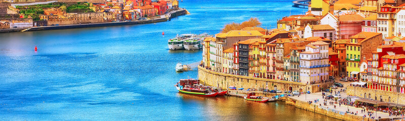 Porto, Portugal old town view with Douro river