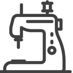 Sewing machine outline icon on white background
