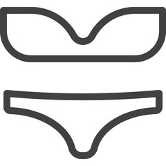 Swimming suit outline icon on white background