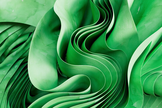 Full frame of green abstract futuristic waves