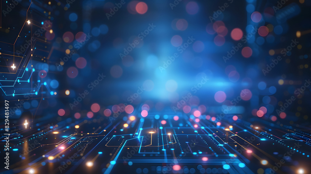 Poster abstract technology lines background with smart and futuristic, intelligent communication network co