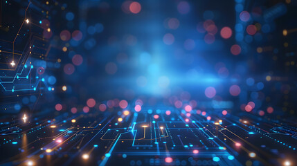 Obraz premium Abstract technology lines background with smart and futuristic, intelligent communication network concept of future connected technology