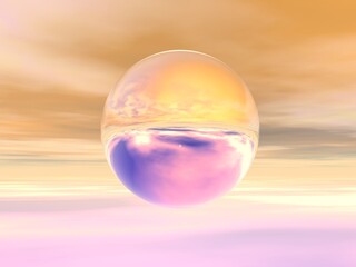 幻想的な球体と空